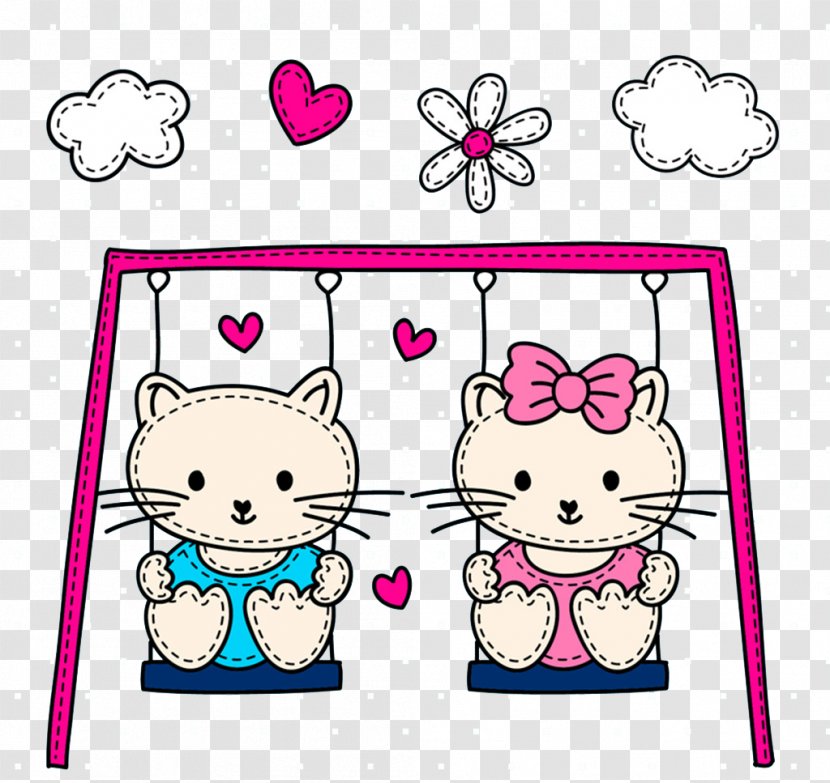 Hello Kitty Cat Odia Language - Silhouette - Sit Swing Cats Transparent PNG