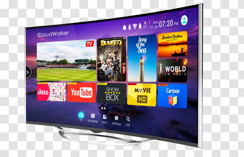 Smart TV Television LED-backlit LCD LED Display 4K Resolution - Advertising - Android Transparent PNG
