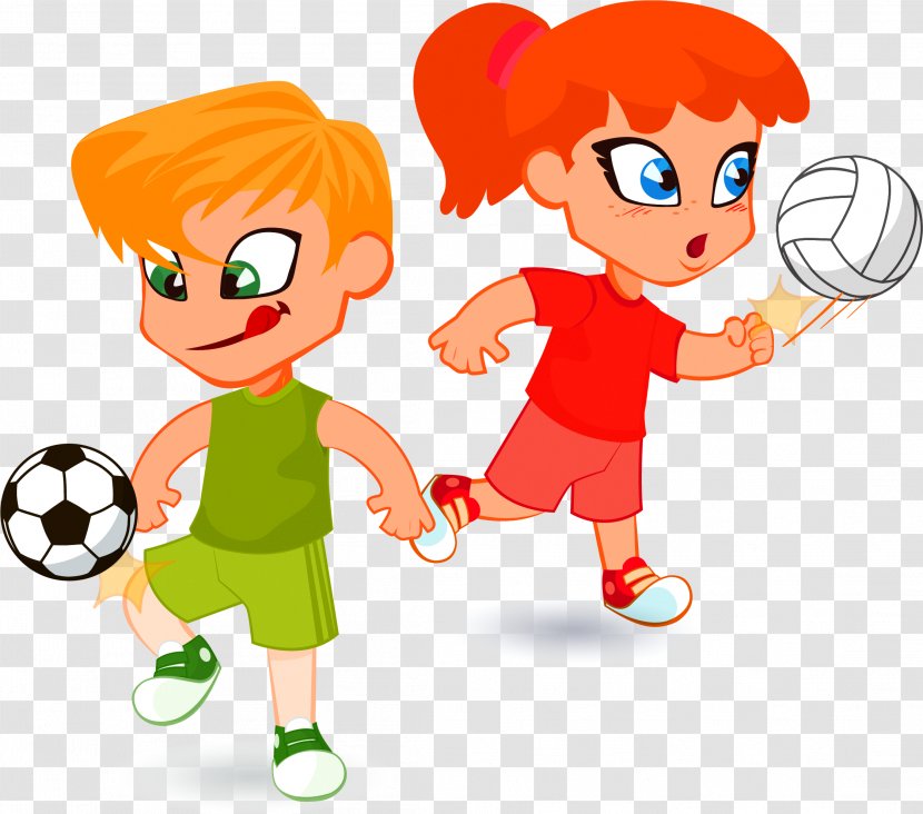 Clip Art Child Illustration Football - Playing Sports - Summer Camp Kids Cartoon Ai Eps Transparent PNG