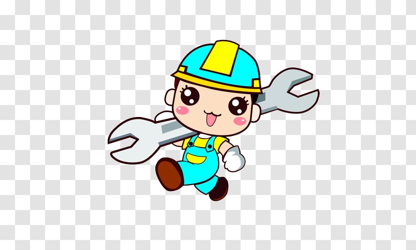 Maintenance - Drawing - Happy Cartoon Worker Transparent PNG