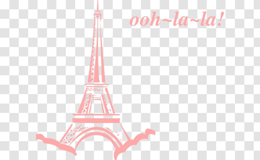 Eiffel Tower Landmark Drawing - Pink - Safflower Vector Transparent PNG