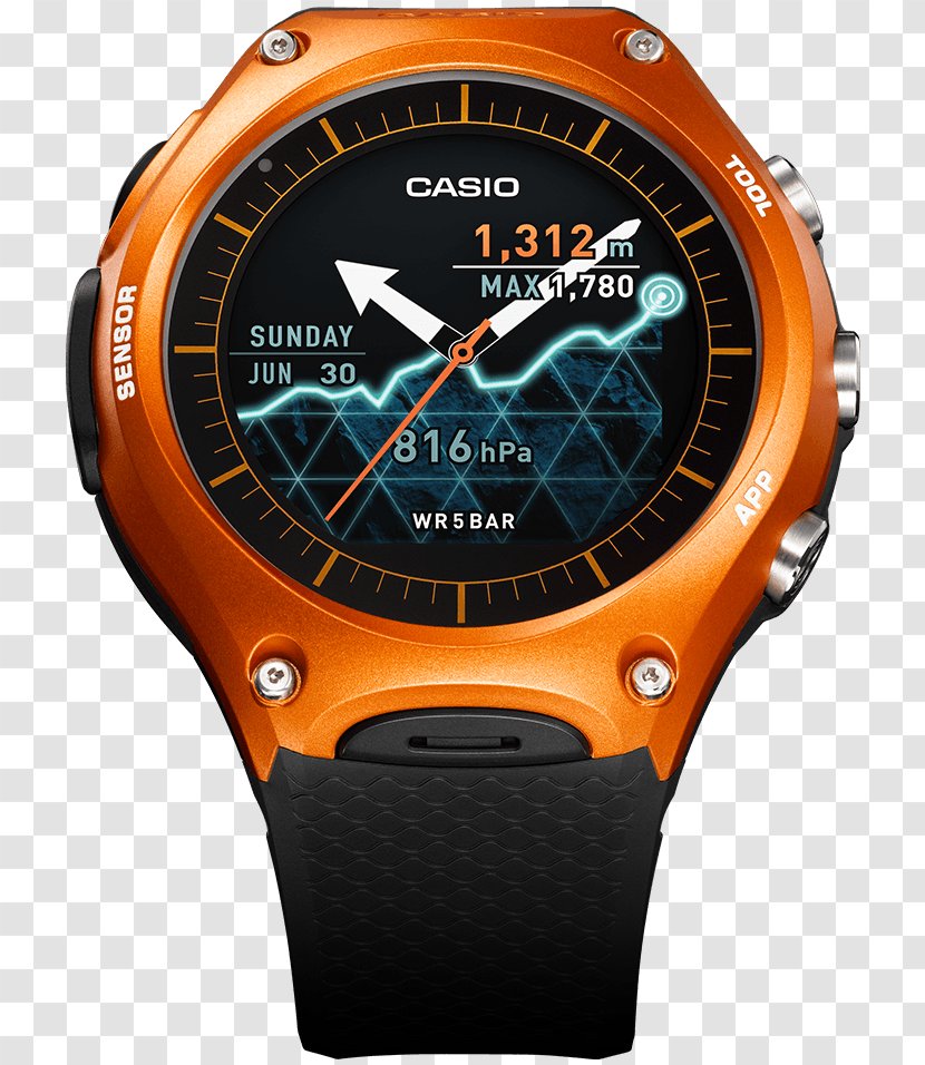 Casio Smart Outdoor Watch WSD-F10 The International Consumer Electronics Show Smartwatch - Brand Transparent PNG