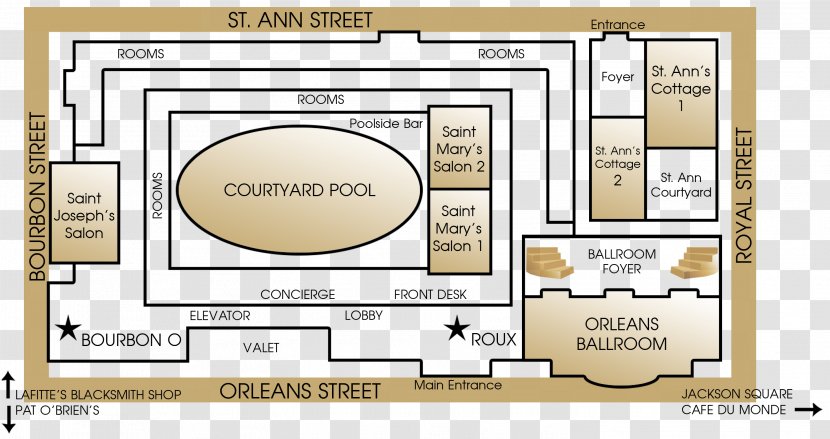 Bourbon Orleans Hotel House Floor Plan - New - Page Layout Transparent PNG