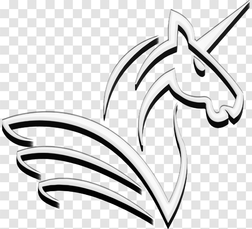 Unicorn Horse Head With A Horn And Wings Icon Horses 2 Icon Animals Icon Transparent PNG