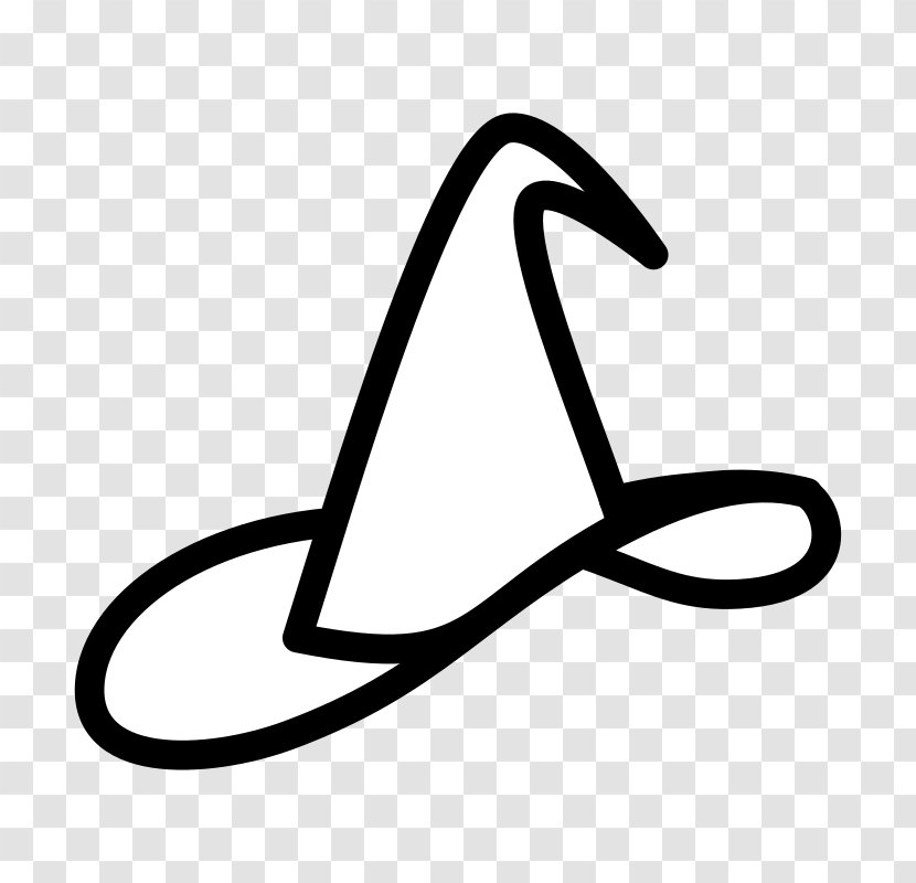 Black And White T-shirt Clip Art - Witch Hat Transparent PNG