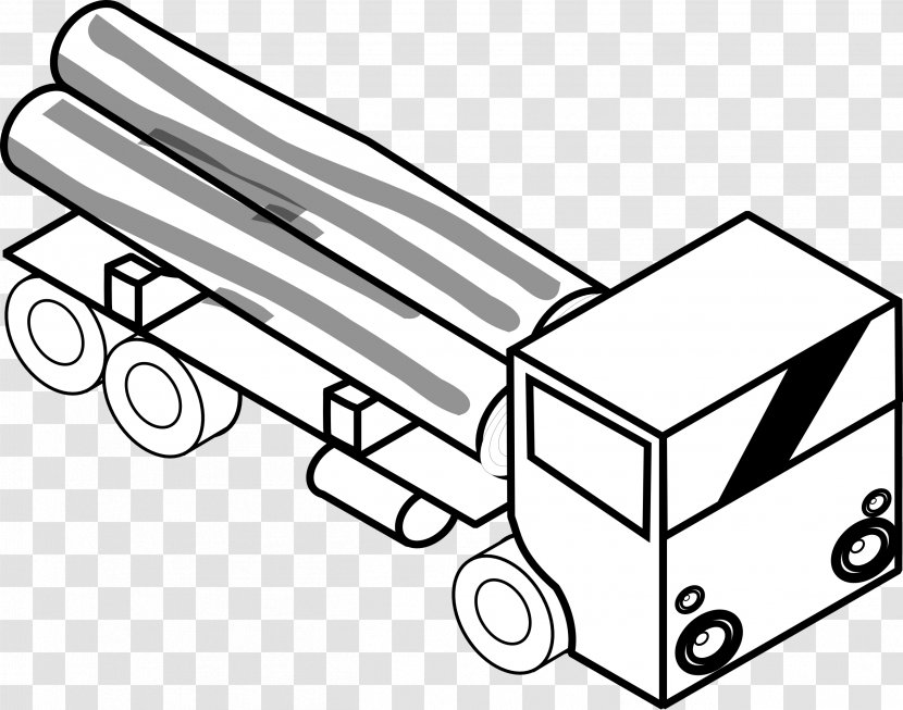 Pickup Truck Thames Trader Black And White Clip Art - Semitrailer - Fire Line Cliparts Transparent PNG