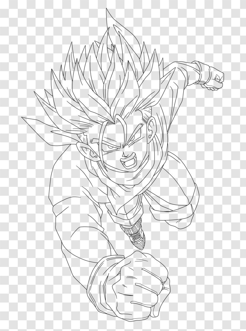 Trunks Line Art DeviantArt Sketch - Deviantart - Dragon Ball Heroes Beat Transparent PNG