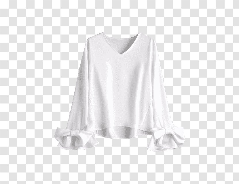 Blouse T-shirt Bell Sleeve Sweater - Shoulder Transparent PNG