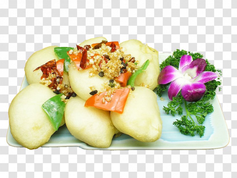 Vegetarian Cuisine Cornbread Steamed Bread Momo Mantou - Leaf Vegetable - Shelter Eggplant Box Transparent PNG