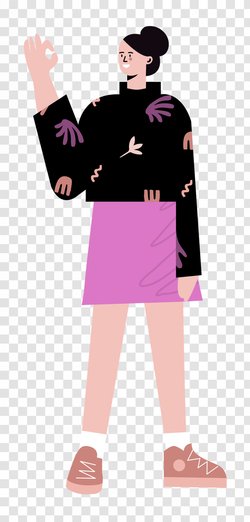 Standing Skirt Woman Transparent PNG