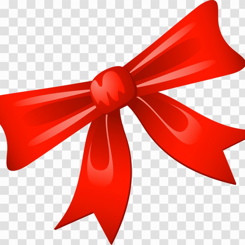 Ribbon Christmas Clip Art - Red - Bow Transparent PNG