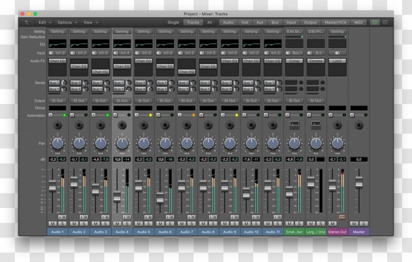 Audio Mixers Logic Pro Studio One Retina Display Mixing Transparent PNG