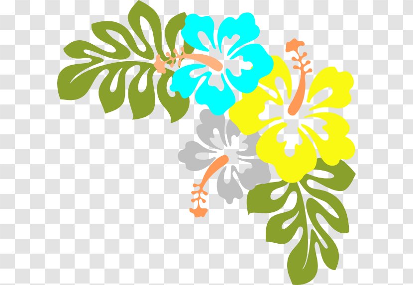 Hawaiian Hibiscus Rosemallows Clip Art - Green - Flower Arranging Transparent PNG