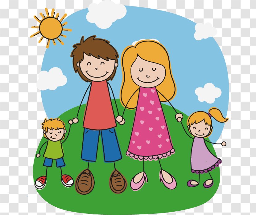 Child Family Drawing Illustration - Cartoon - Happy Transparent PNG