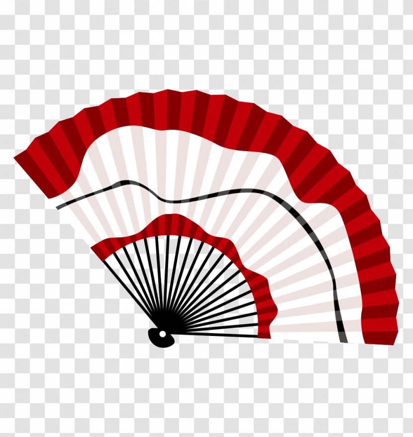 Hand Fan - Red - Vector And White Transparent PNG