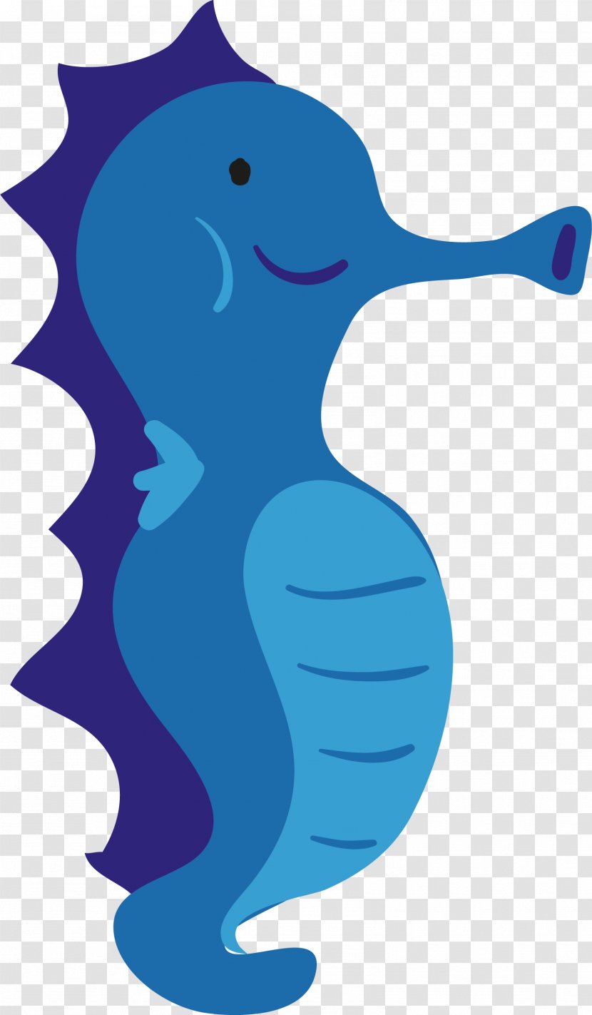 Seahorse Cartoon Clip Art - Organism - Blue Transparent PNG