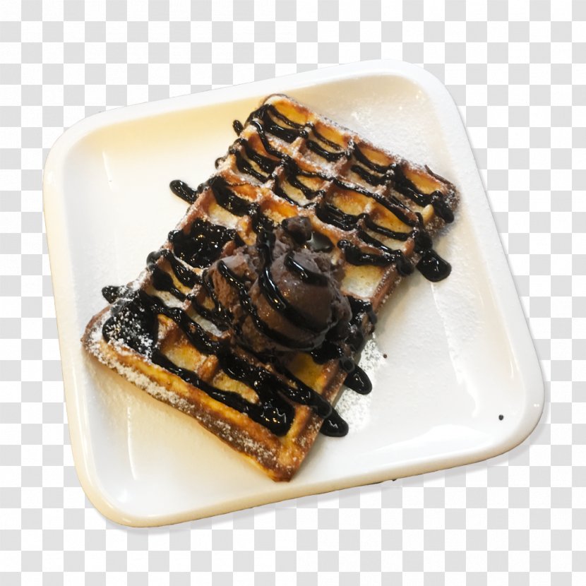 Belgian Waffle Ice Cream Breakfast Dessert - Dish - Waffles Transparent PNG
