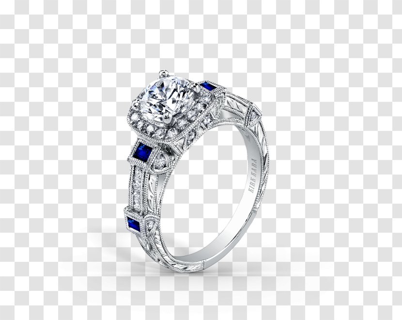 Sapphire Wedding Ring Diamond Engagement - Filigree Transparent PNG