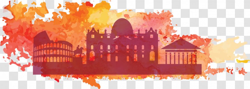 Rome ASSOCIAZIONE DONATORI VOLONTARI SANGUE OSPEDALE PEDIATRICO BAMBINO GESxd9 Watercolor Painting Art - City - Orange Urban Background Vector Material Transparent PNG