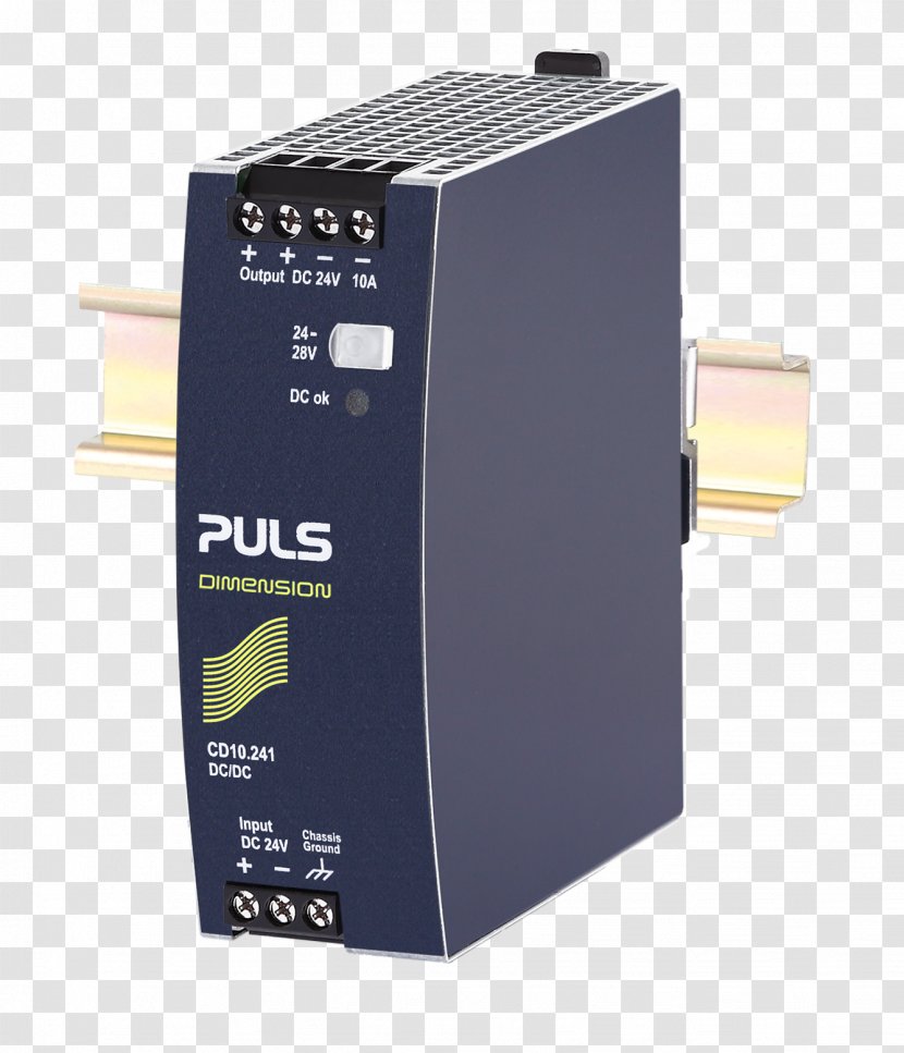 Power Converters PULS DIMENSION DIN Rail Supply CP10.241 Mounted PSU 24 Vdc 10 A 240 W 1 X Puls Cp10.241-S1 DIN-Rail - Computer Component - Sankura File Format Converter Transparent PNG