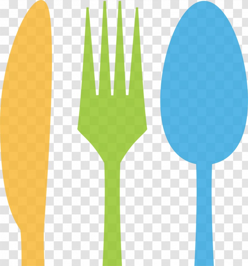 Fork Knife Spoon Tableware - Yellow - Color Simple And Transparent PNG