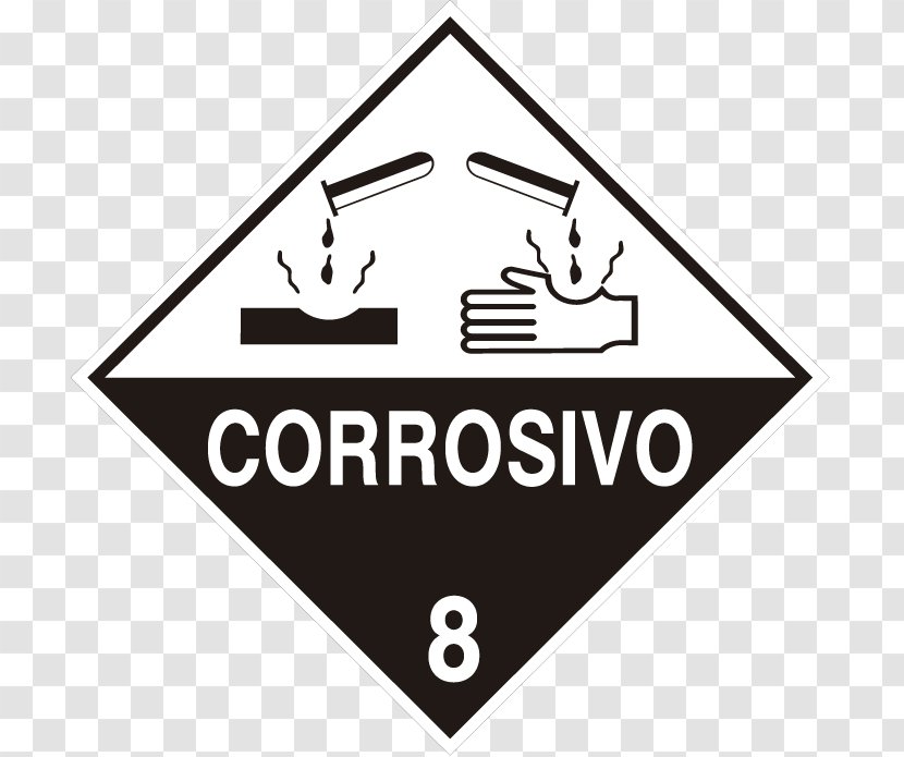 HAZMAT Class 8 Corrosive Substances Australian Dangerous Goods Code 9 Miscellaneous Transport - Hazardous Waste - Rombo Transparent PNG