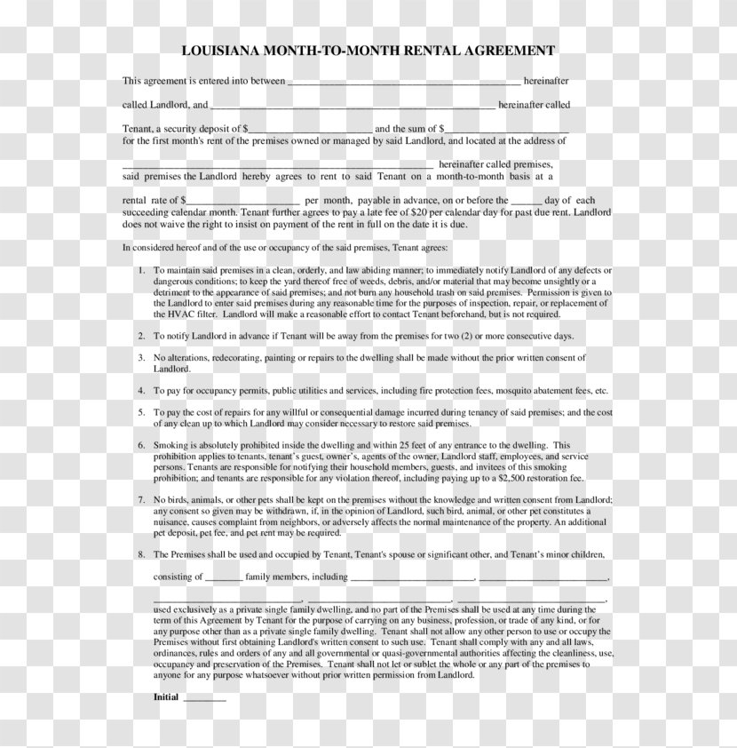 Rental Agreement Lease House Renting Contract - Document Transparent PNG