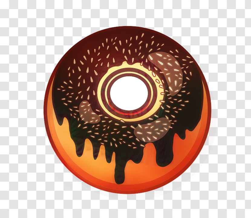 Donut Cartoon - Brown - Wheel Transparent PNG