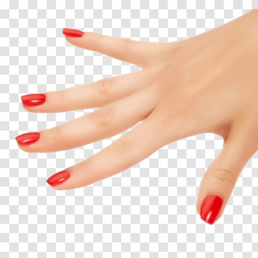 Nail Polish Manicure Cosmetics Gel Nails - Personal Care - Red Hand Free Button Element Transparent PNG