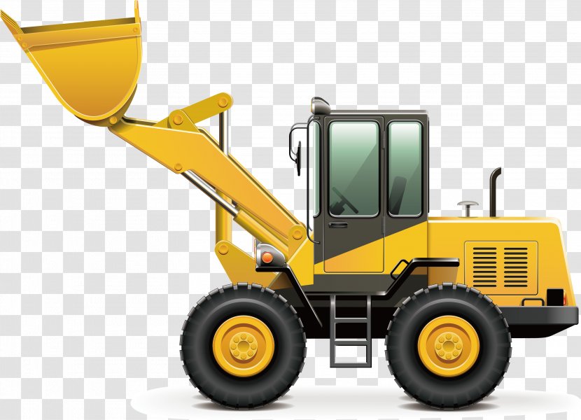 Heavy Equipment Architectural Engineering Excavator Vehicle - Wheel - Municipal Use Of Large Excavators To Lift The Effect Map Transparent PNG