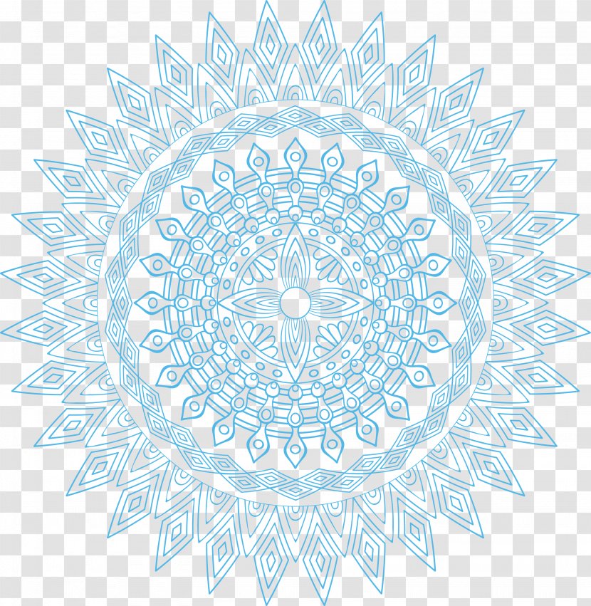 Circle Symmetry Area Point Pattern - Textile - Sky Blue Religious Transparent PNG