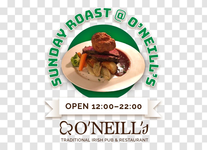 Irish Pub Dish O'Neill's Cuisine - Sunday Roast Transparent PNG