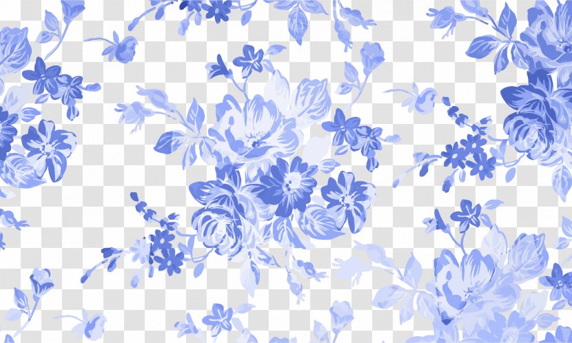 Watercolor Painting Blue Flower Clip Art - Blossom Transparent PNG