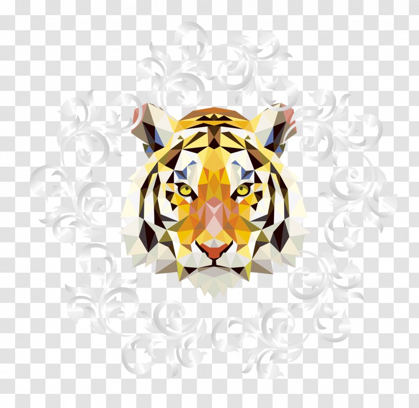 Tiger Triangle Geometry Graphic Design - Painting Transparent PNG