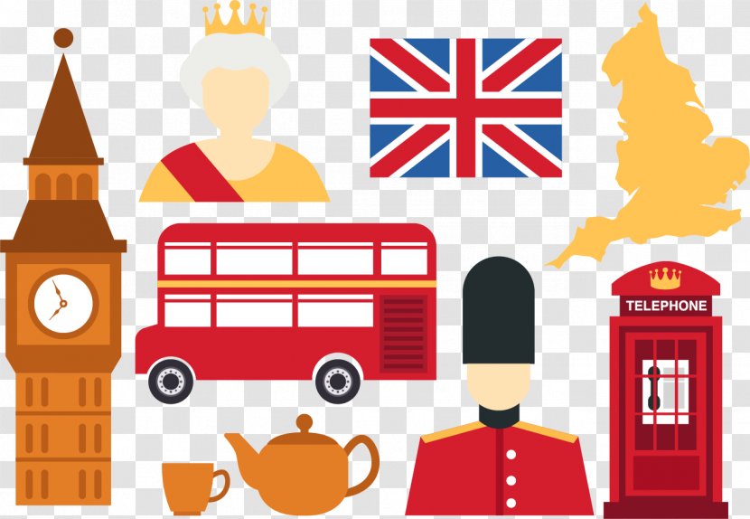 London Flag Of The United Kingdom Illustration - Vector Double Decker Bus Transparent PNG