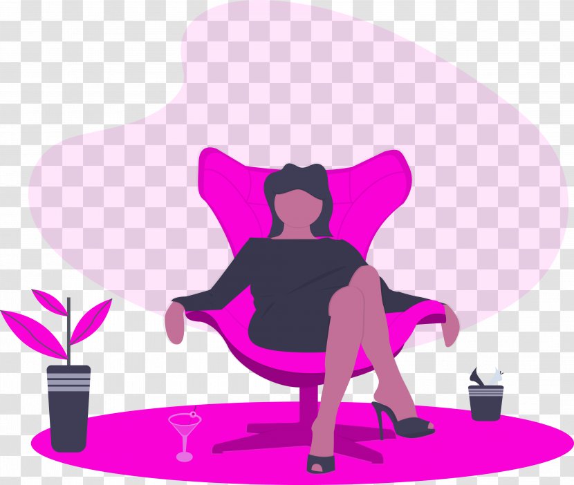 Pink Cartoon Violet Magenta Silhouette Transparent PNG