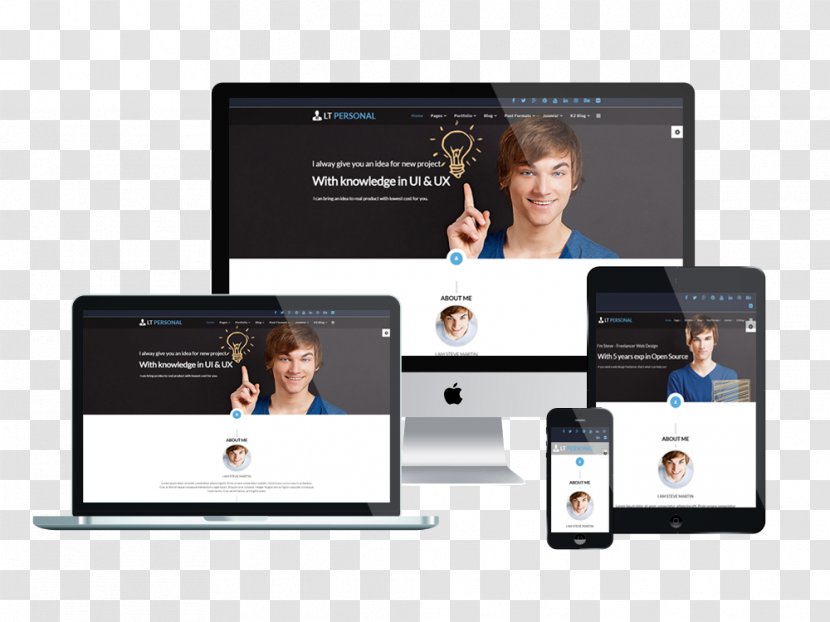 Responsive Web Design WordPress Template System Personal Page - Communication - Grid Builder Transparent PNG