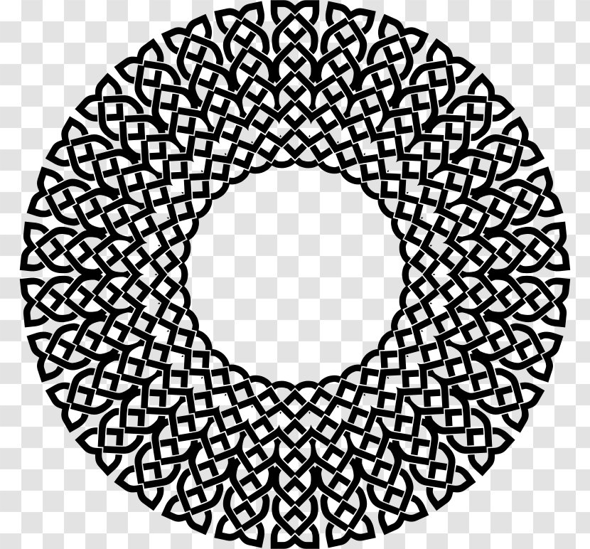 Black And White Celtic Knot Pattern - Monochrome - Geometric Design Transparent PNG