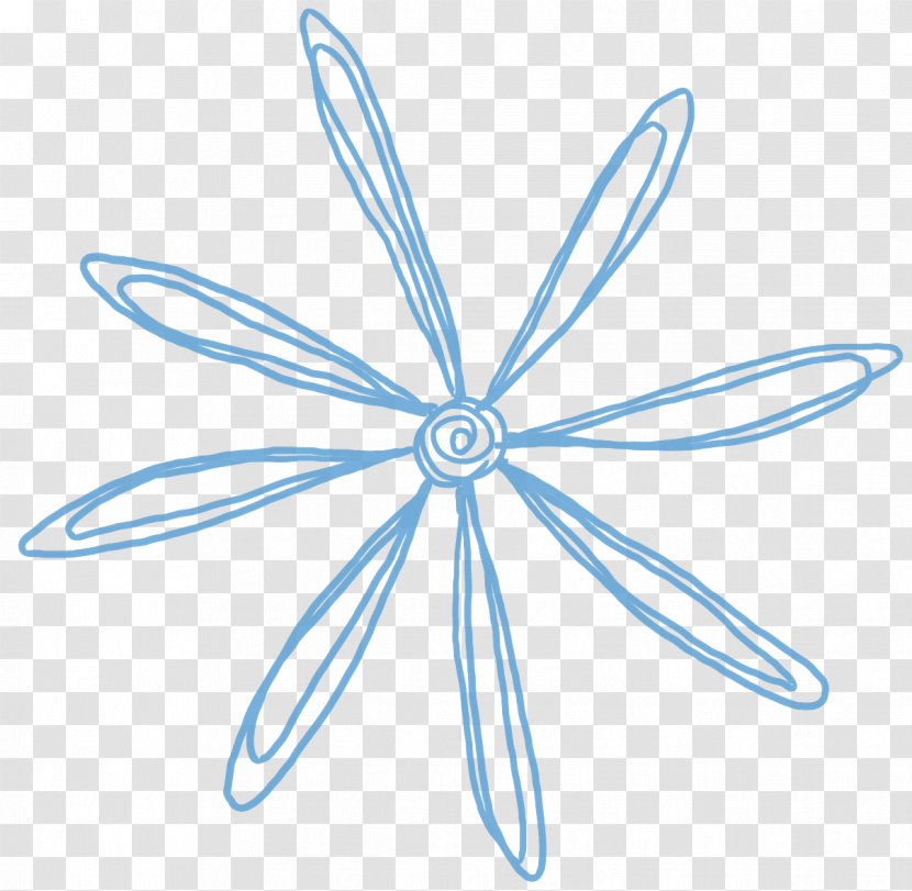 Line - Wing - Flowers Blue Transparent PNG