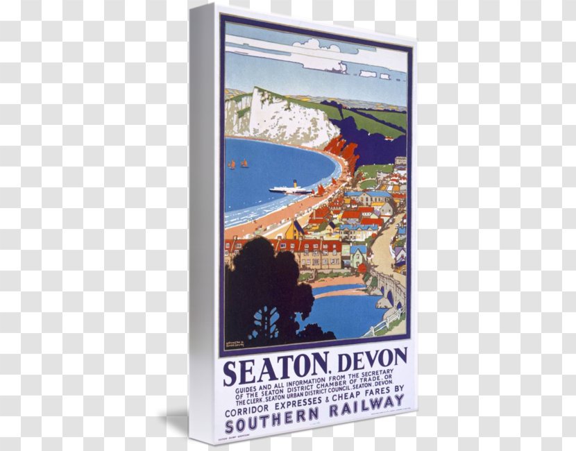 Devon Seaton Rail Transport Poster Train - Southern Railway - Travel Posters Transparent PNG