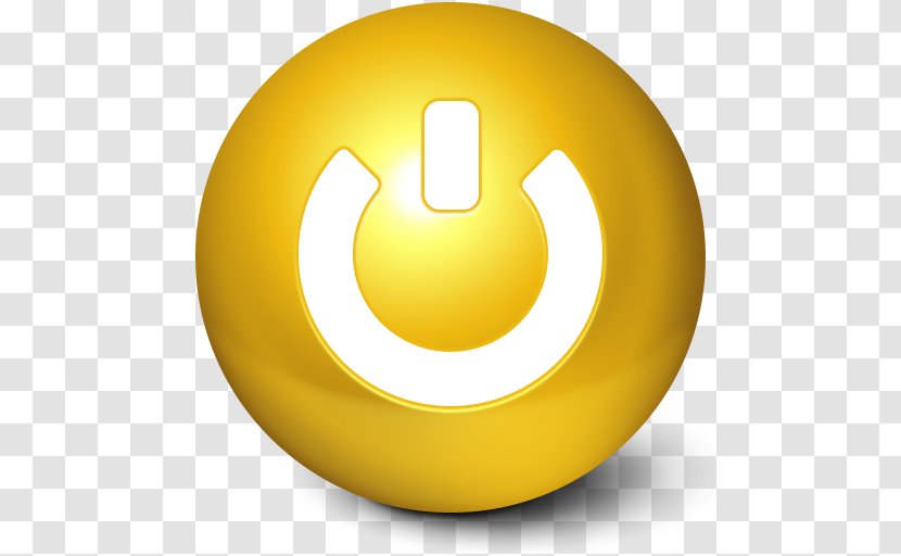 Symbol Yellow Sphere - Shutdown - Cute Ball Standby Transparent PNG