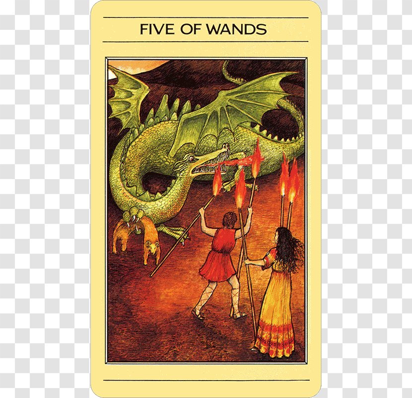 The Mythic Tarot Workbook Deck Five Of Wands Suit - Fool - Hierophant Transparent PNG