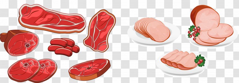Sausage Steak Ham Meat Domestic Pig - Flower - Ham, And Bacon Transparent PNG