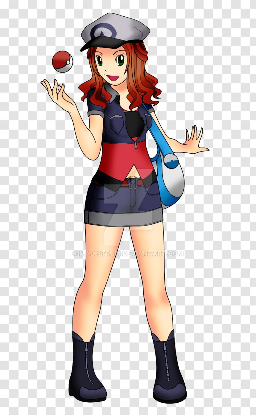 Pokémon Trainer Art Red Hair - Frame - Pokemon Transparent PNG