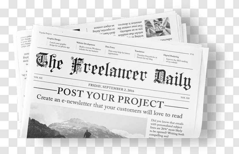 Copywriting Freelancer Brand Target Audience - Newspaper - Paper Flyer Transparent PNG