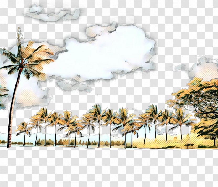 Palm Tree Background - Grass - Art Wildflower Transparent PNG