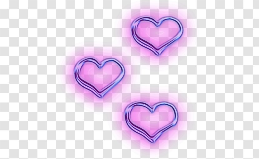 Heart Violet Purple Pink Love - Wet Ink Transparent PNG
