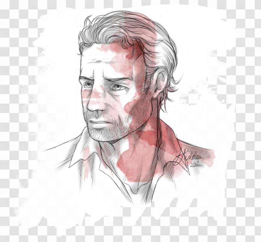 Nose Drawing Cheek Sketch - Head - Rick Grimes Transparent PNG