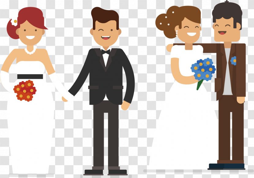 Marriage Illustration - Newlywed - Happy Newlyweds Transparent PNG
