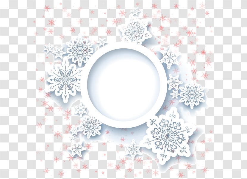 Snowflake Download - Schema - White Three-dimensional Round Frame Transparent PNG
